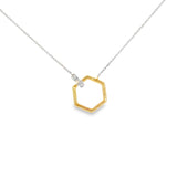 14k Two-tone 0.05 ctw Geometric Diamond Necklace