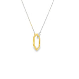 14k Two-tone 0.05 ctw Geometric Diamond Necklace