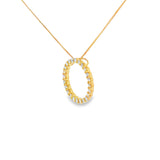 14k Yellow Gold 0.50 ctw Circle Diamond Necklace