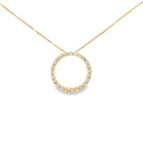 14k Yellow Gold 0.50 ctw Circle Diamond Necklace