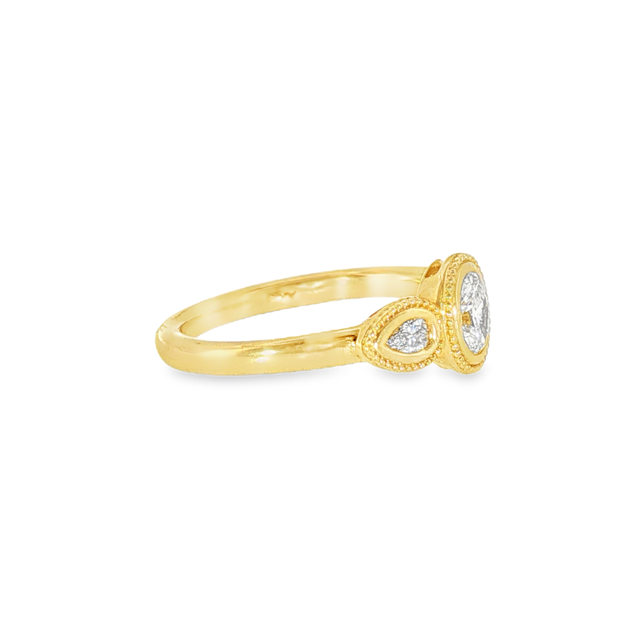 14k Yellow Gold 0.60 ctw Vintage Inspired Diamond Engagement Ring