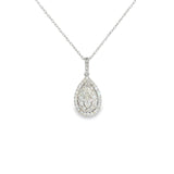 14k White Gold 0.5 ctw Teardrop Diamond Necklace