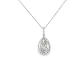 14k White Gold 0.5 ctw Teardrop Diamond Necklace