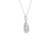 14k White Gold 0.5 ctw Teardrop Diamond Necklace