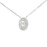 10k White Gold 0.25 ctw Vintage Inspired Diamond Necklace