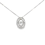 10k White Gold 0.25 ctw Vintage Inspired Diamond Necklace