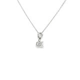 14k White Gold 0.10 ctw Drop Diamond Pendant