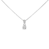 14k White Gold 0.10 ctw Drop Diamond Pendant