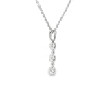 14k White Gold 0.08 ctw 3 Stone Diamond Necklace