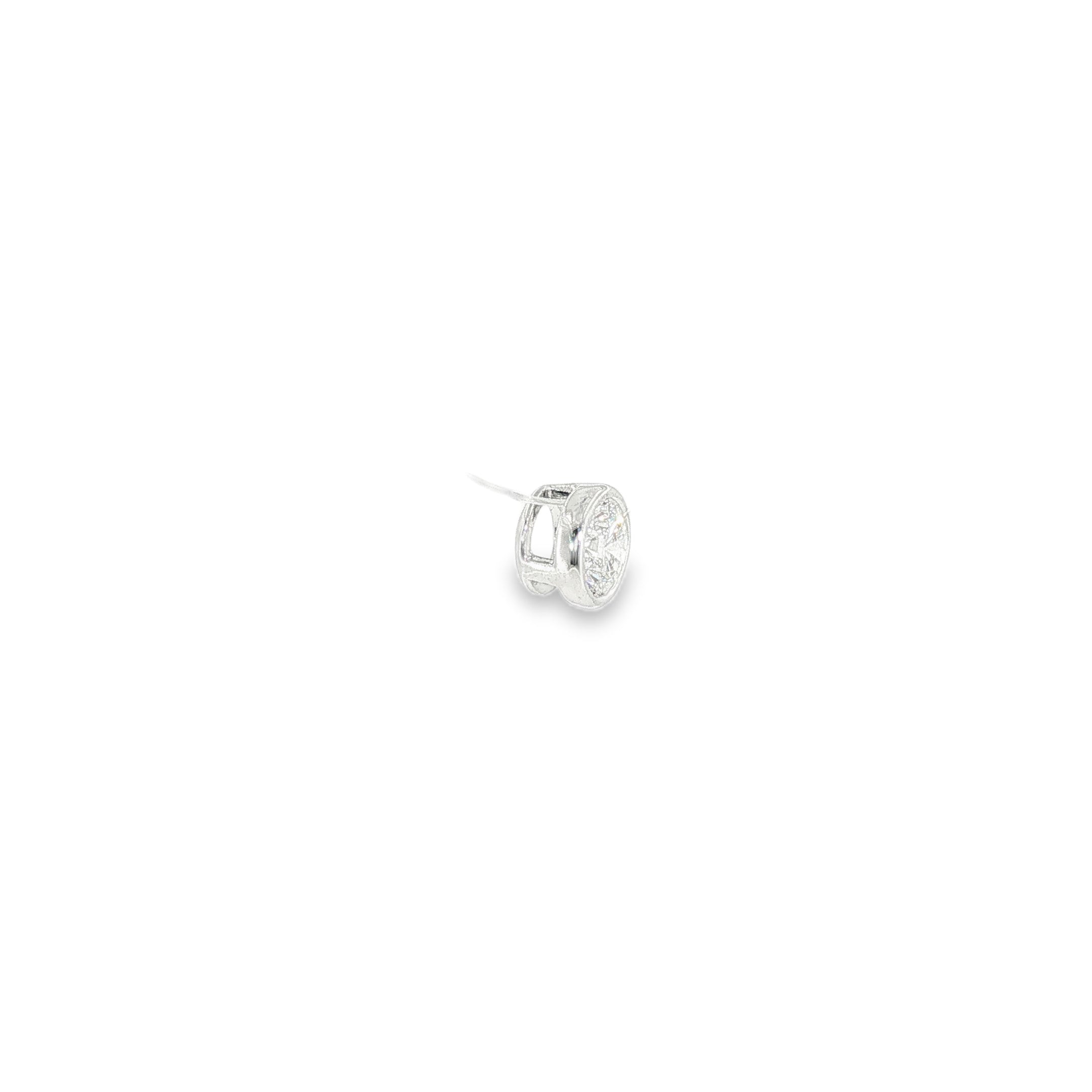 14k White Gold 0.49 ctw Solitaire Diamond Pendant