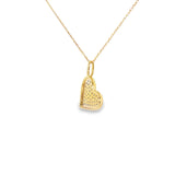 14k Yellow Gold 0.21 ctw Heart Diamond Necklace