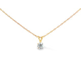 14k Yellow Gold 0.33 ctw Solitaire Diamond Pendant
