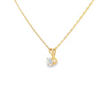 14k Yellow Gold 0.33 ctw Solitaire Diamond Pendant
