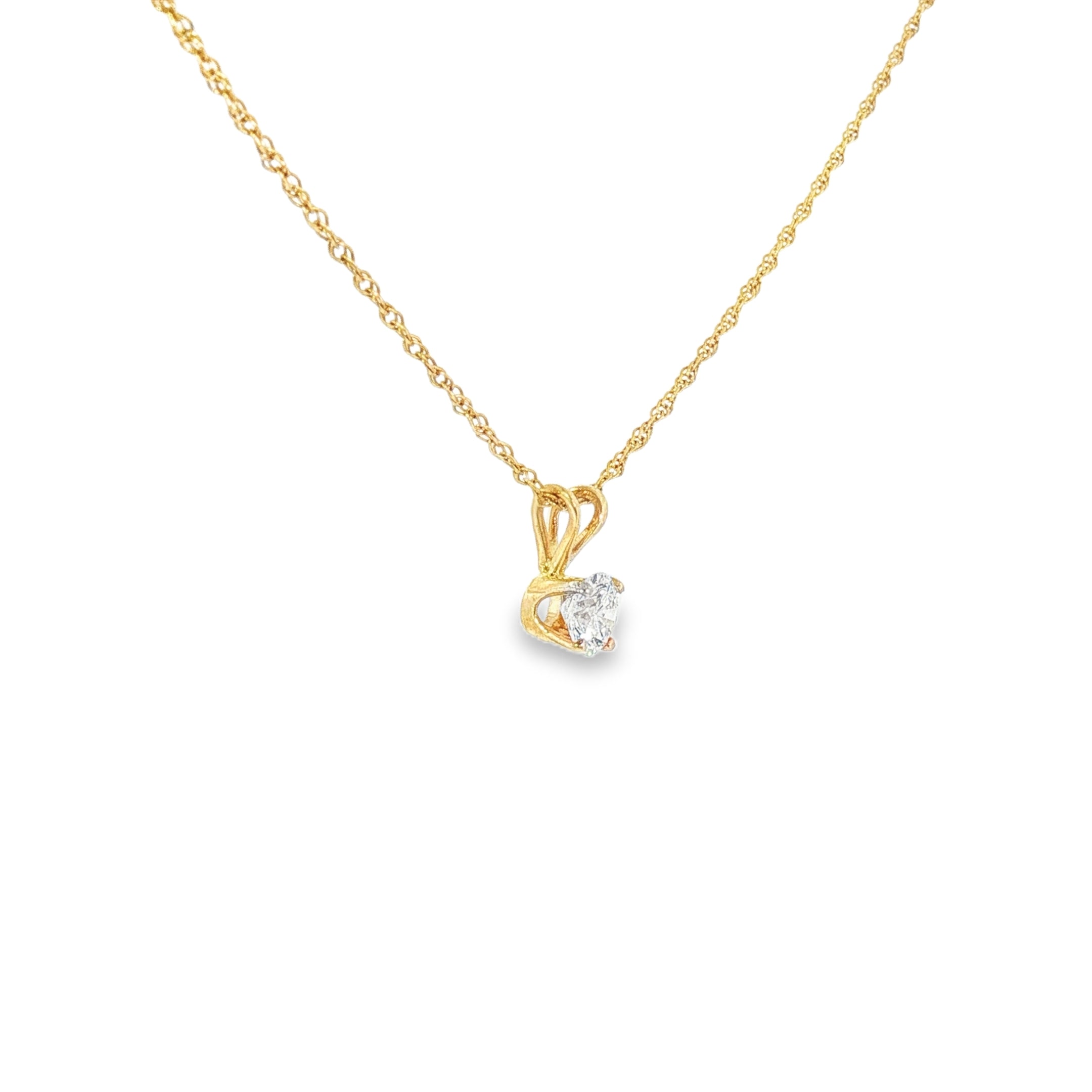 14k Yellow Gold 0.33 ctw Solitaire Diamond Pendant