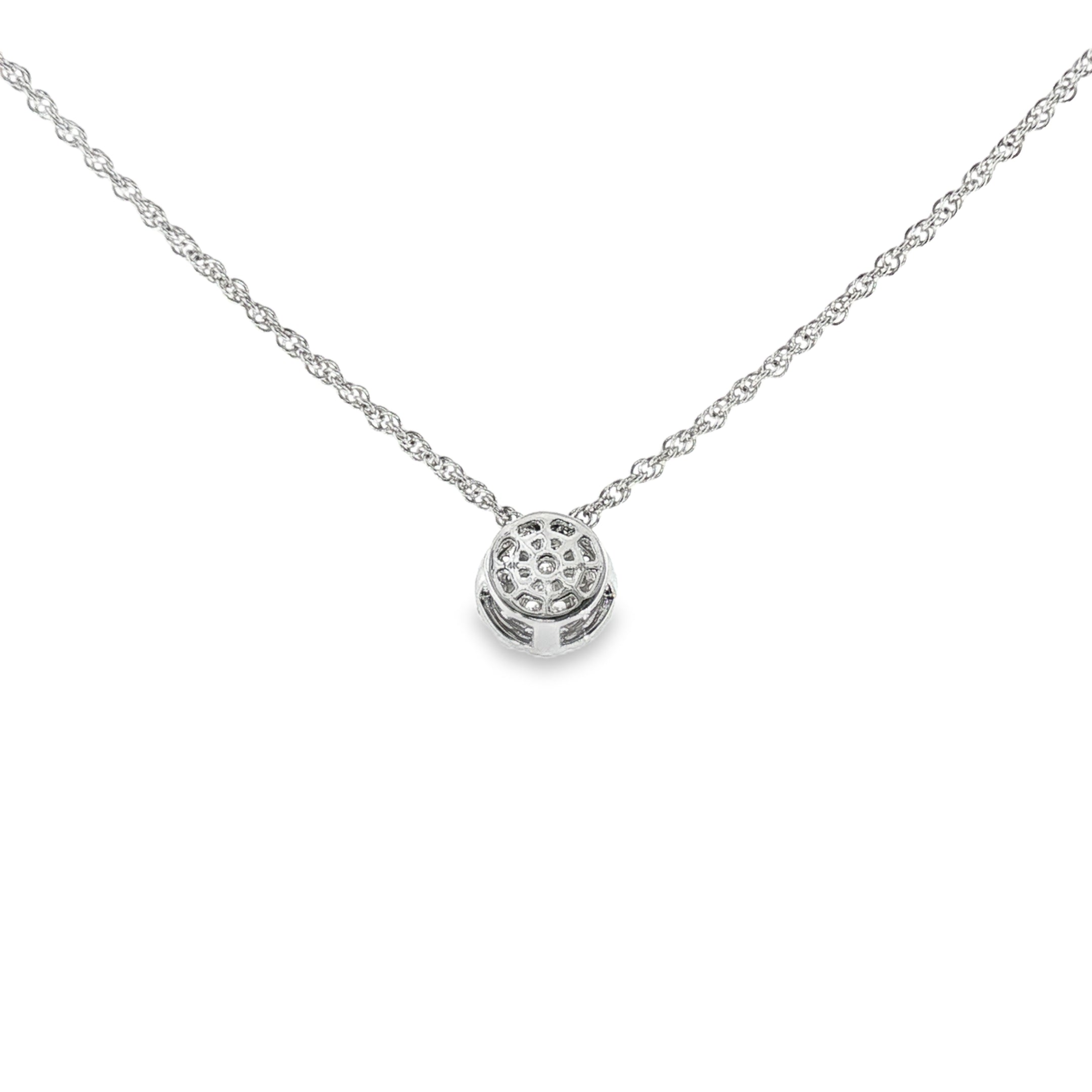 14k White Gold 0.25 ctw Multi-Stone Diamond Necklace