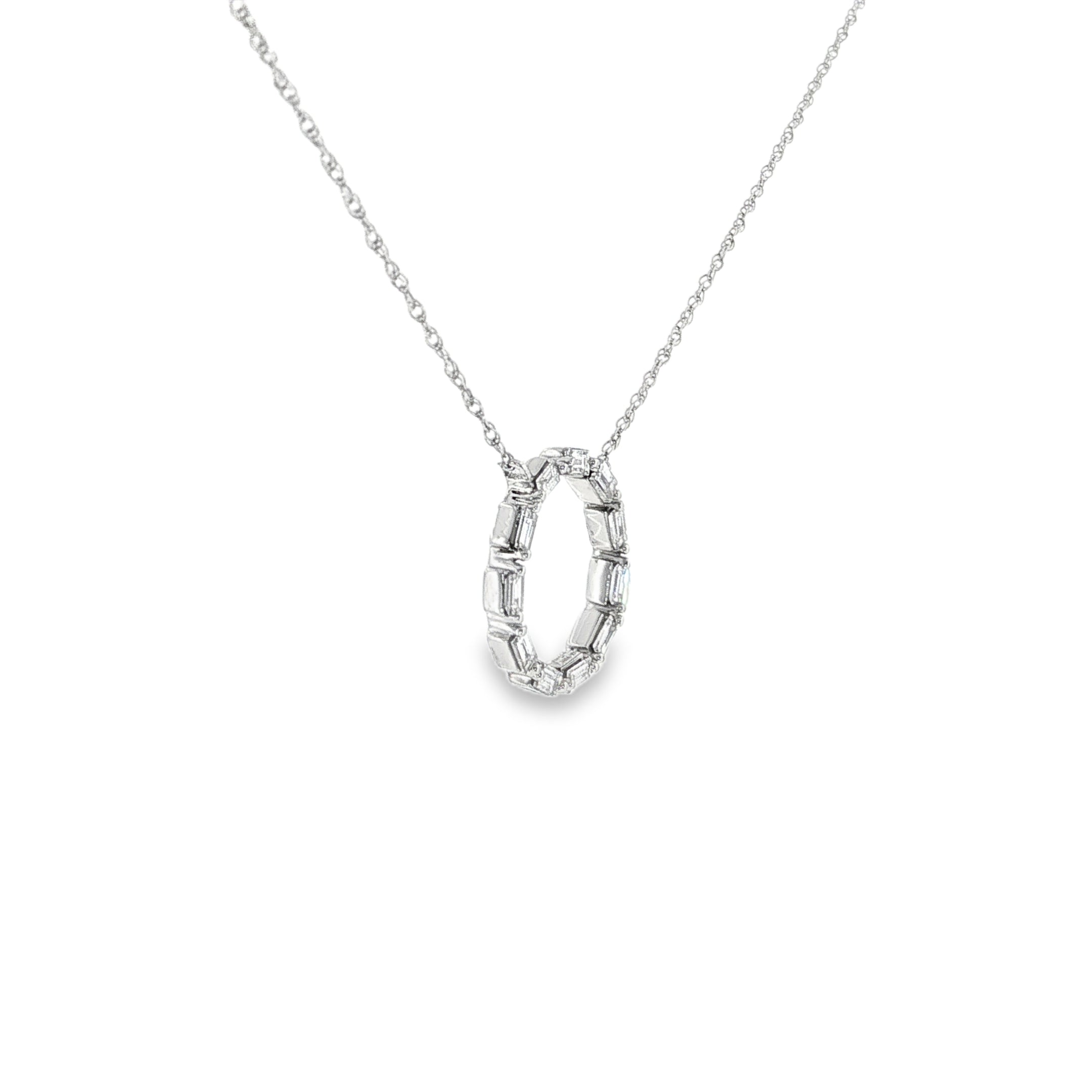 14k White Gold 0.26 ctw Geometric Diamond Necklace
