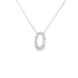 14k White Gold 0.26 ctw Geometric Diamond Necklace