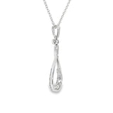 14k White Gold 0.33 ctw Drop Diamond Necklace