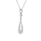 14k White Gold 0.33 ctw Drop Diamond Necklace