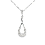 14k White Gold 0.33 ctw Drop Diamond Necklace