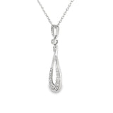 14k White Gold 0.33 ctw Drop Diamond Necklace