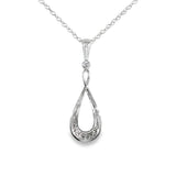 14k White Gold 0.33 ctw Drop Diamond Necklace
