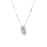 14k White Gold 1.00 ctw Cluster Diamond Necklace