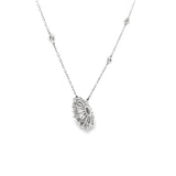 14k White Gold 1.00 ctw Cluster Diamond Necklace