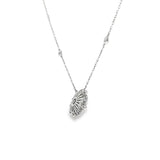 14k White Gold 1.00 ctw Cluster Diamond Necklace