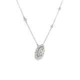 14k White Gold 1.00 ctw Cluster Diamond Necklace