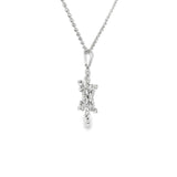14k White Gold 0.07 ctw Snowflake Diamond Necklace