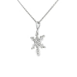 14k White Gold 0.07 ctw Snowflake Diamond Necklace