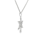 14k White Gold 0.07 ctw Snowflake Diamond Necklace