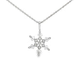 14k White Gold 0.07 ctw Snowflake Diamond Necklace