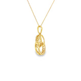 10k Yellow Gold 0.25 ctw Curve Diamond Necklace