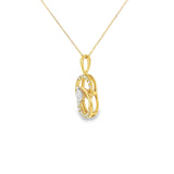 10k Yellow Gold 0.25 ctw Curve Diamond Necklace