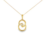 10k Yellow Gold 0.25 ctw Curve Diamond Necklace