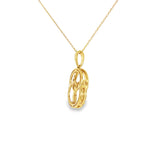 10k Yellow Gold 0.25 ctw Curve Diamond Necklace