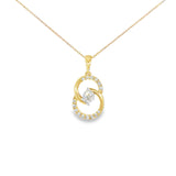 10k Yellow Gold 0.25 ctw Curve Diamond Necklace