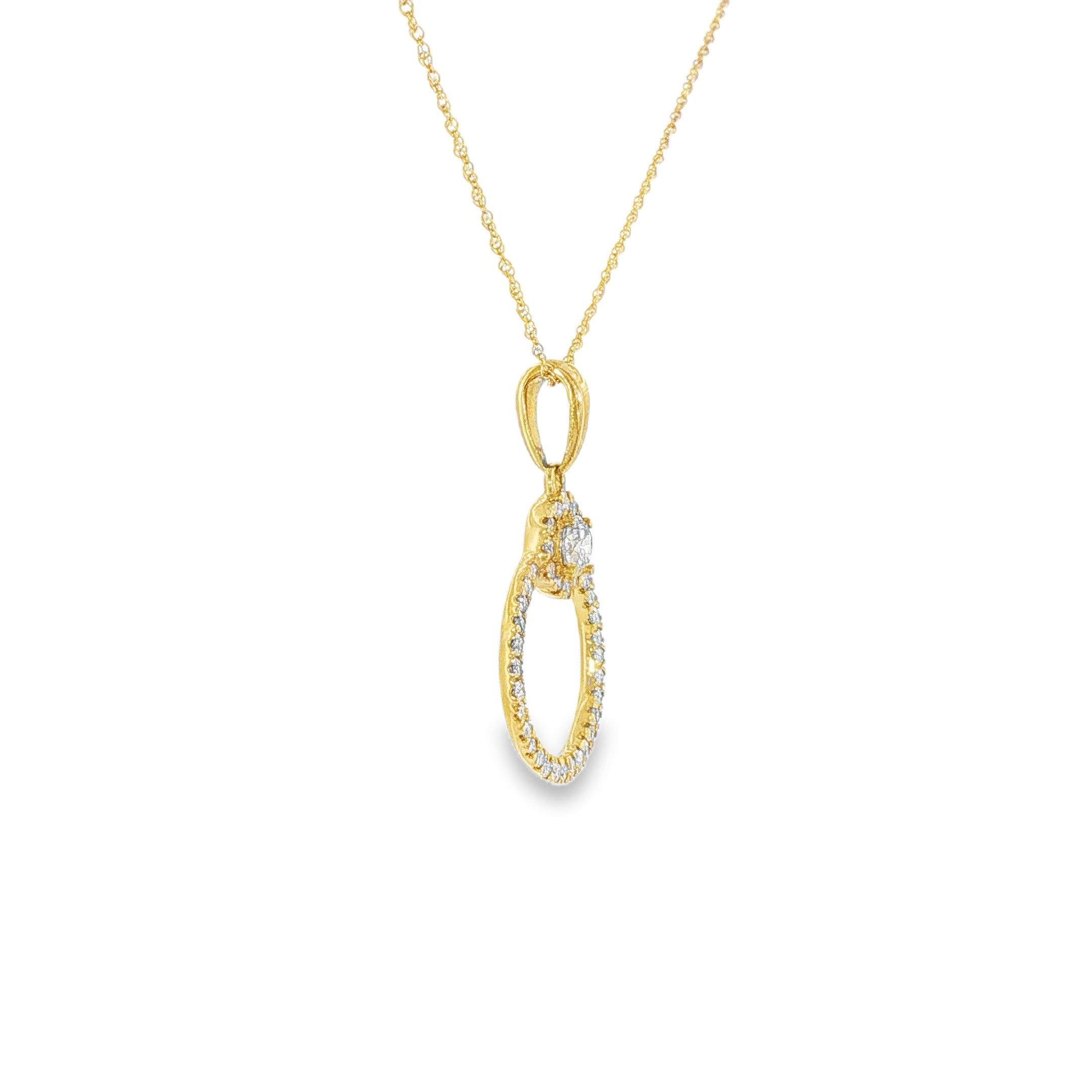 14k Yellow Gold 0.33 ctw Geometric Diamond Necklace