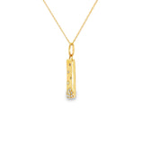 14k Yellow Gold 0.09 ctw Bar Diamond Necklace