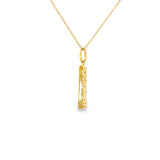 14k Yellow Gold 0.09 ctw Bar Diamond Necklace