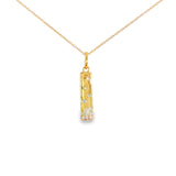 14k Yellow Gold 0.09 ctw Bar Diamond Necklace