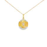 14k Yellow Gold 0.10 ctw Starburst Diamond Necklace