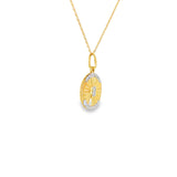 14k Yellow Gold 0.10 ctw Starburst Diamond Necklace