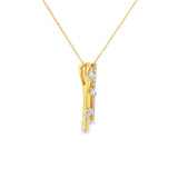 14k Yellow Gold 0.16 ctw Geometric Diamond Necklace