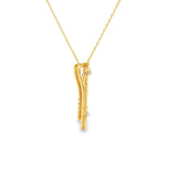 14k Yellow Gold 0.16 ctw Geometric Diamond Necklace