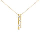 14k Yellow Gold 0.16 ctw Geometric Diamond Necklace