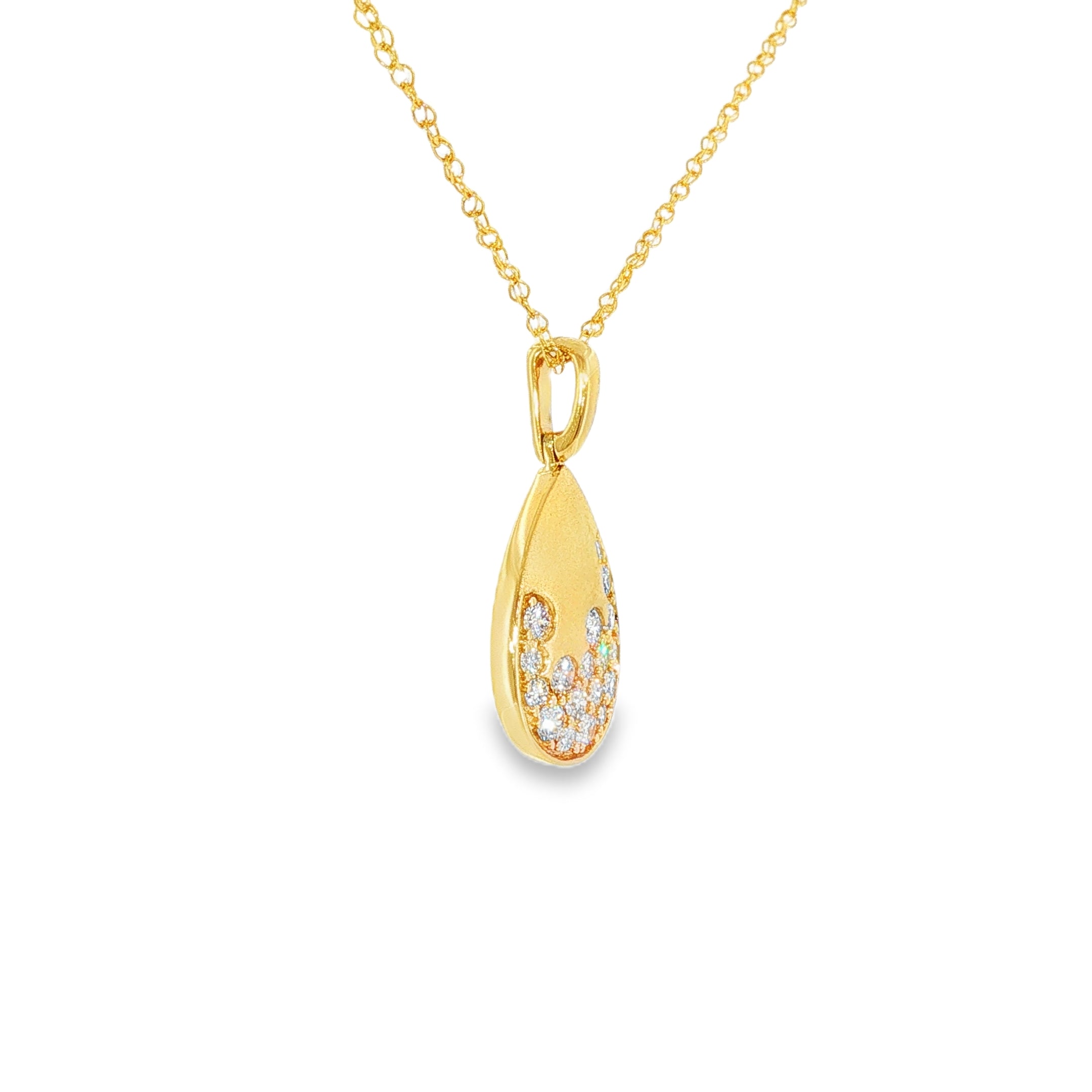 14k Yellow Gold 0.50 ctw Drop Diamond Necklace