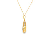 14k Yellow Gold 0.12 ctw Drop Diamond Necklace